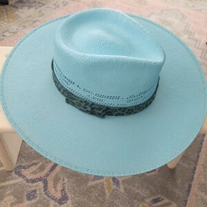 Twister Light Blue Hat with Leopard Hat Band